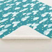 Cute Falling Stars & Clouds Pattern Sherpa Deken (3/4)