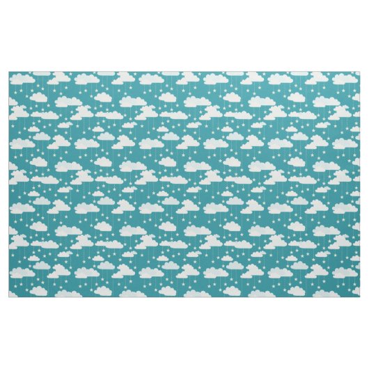 Cute Falling Stars & Clouds Pattern Stof (Fat Quarter)