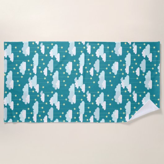 Cute Falling Stars & Clouds Pattern Strandlaken (Voorkant)