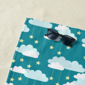 Cute Falling Stars & Clouds Pattern Strandlaken (In situ)