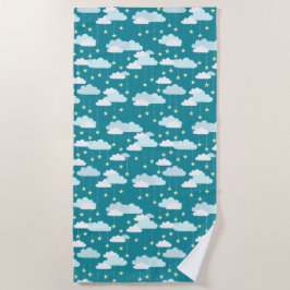 Cute Falling Stars & Clouds Pattern Strandlaken