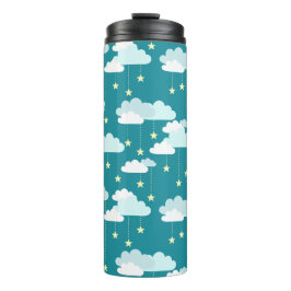 Cute Falling Stars & Clouds Pattern Thermosbeker