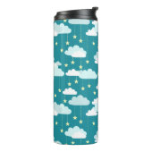 Cute Falling Stars & Clouds Pattern Thermosbeker (Gedraaid links)