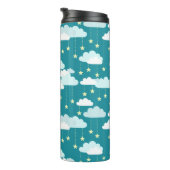 Cute Falling Stars & Clouds Pattern Thermosbeker (Geroteerd rechts)