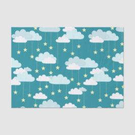 Cute Falling Stars & Clouds Pattern Tissuepapier