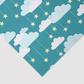 Cute Falling Stars & Clouds Pattern Tissuepapier (Detail)