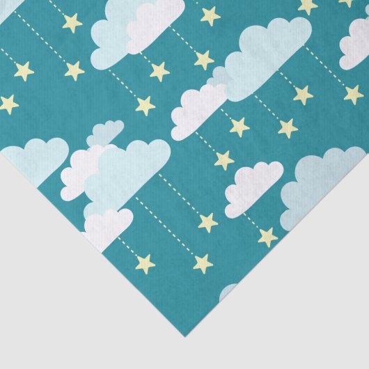 Cute Falling Stars & Clouds Pattern Tissuepapier (Detail)