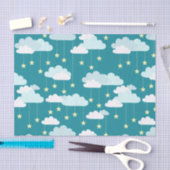 Cute Falling Stars & Clouds Pattern Tissuepapier (Craft)