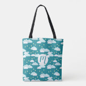 Cute Falling Stars & Clouds Pattern Tote Bag (Achterkant)