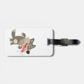 Cute Famated Cartoon Wolf Bagagelabel (Achterkant horizontaal)