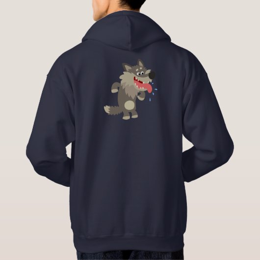 Cute Famated Cartoon Wolf Hoodie (Achterkant)