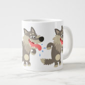 Cute Famated Cartoon Wolf Jumbo Mok (Voorkant rechts)