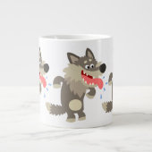 Cute Famated Cartoon Wolf Jumbo Mok (Voorkant)