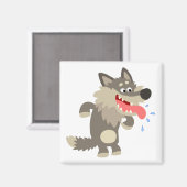Cute Famated Cartoon Wolf Magnet (Voorkant / Achterkant)