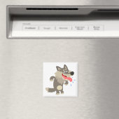 Cute Famated Cartoon Wolf Magnet (Insitu (Vaatwasser))