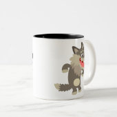 Cute Famated Cartoon Wolf Mok (Voorkant rechts)