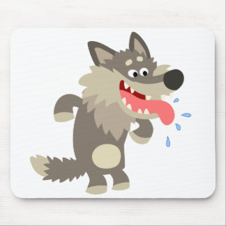 Cute Famated Cartoon Wolf Mousepad Muismat