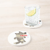 Cute Famated Cartoon Wolf Onderzetter (Zijkant)