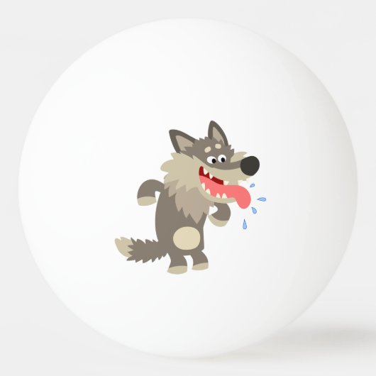 Cute Famated Cartoon Wolf Ping Pong Ball (Voorkant)