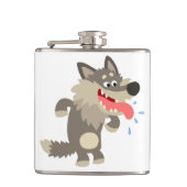 Cute Famed Cartoon Wolf Hip Flask Heupfles (Voorkant)