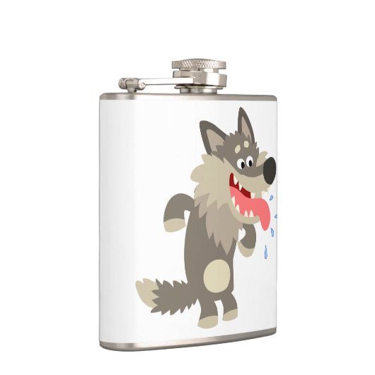 Cute Famed Cartoon Wolf Hip Flask Heupfles (Rechts)