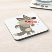 Cute Famed Cartoon Wolf Onderzetters Set (Linkerzijde)