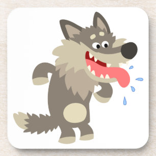 Cute Famed Cartoon Wolf Onderzetters Set