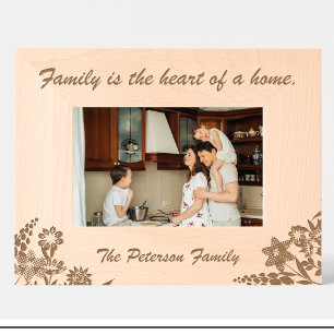 Cute familiest quote Bloemen gegraveerd houten lij