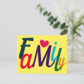 Cute Family Love Colorful Briefkaart (Staand voorkant)