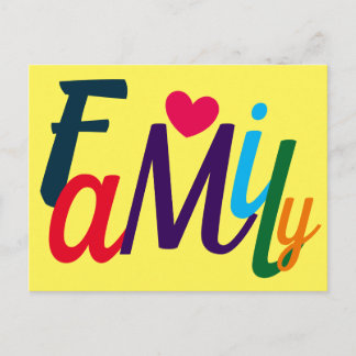Cute Family Love Colorful Briefkaart