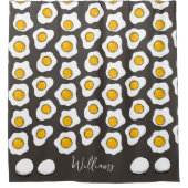 Cute Family Name Fried Eggs Pattern Breakfast  Douchegordijn (Voorkant)