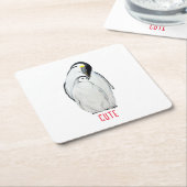 Cute family of emperor pinguins T-Shirt Kartonnen Onderzetters (Schuin)