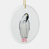 Cute family of emperor pinguins T-Shirt Keramisch Ornament (Rechts)