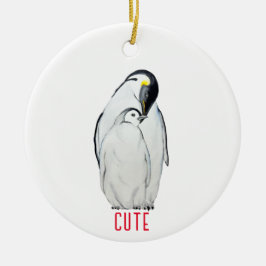 Cute family of emperor pinguins T-Shirt Keramisch Ornament
