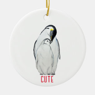 Cute family of emperor pinguins T-Shirt Keramisch Ornament
