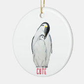 Cute family of emperor pinguins T-Shirt Keramisch Ornament (Links)