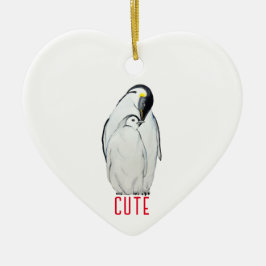 Cute family of emperor pinguins T-Shirt Keramisch Ornament