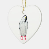 Cute family of emperor pinguins T-Shirt Keramisch Ornament (Links)