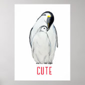Cute family of emperor pinguins T-Shirt Poster (Voorkant)