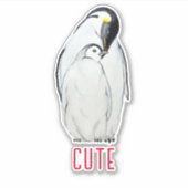 Cute family of emperor pinguins T-Shirt Sticker (Voorkant)