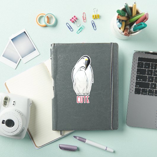 Cute family of emperor pinguins T-Shirt Sticker (iPad Cover)