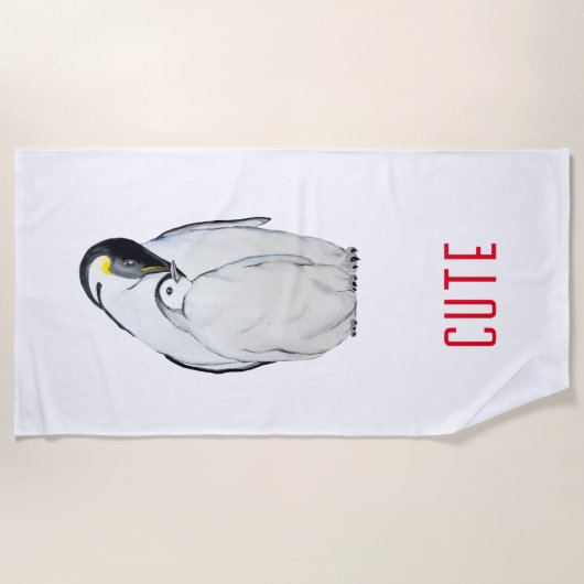 Cute family of emperor pinguins T-Shirt Strandlaken (Voorkant)