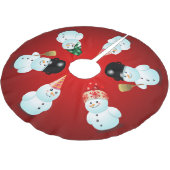 Cute Family of Snowmen Kerstboom Rok (Gekanteld)