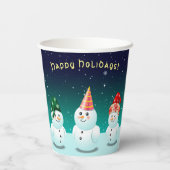 Cute Family of Snowmen Papieren Bekers (Achterkant)