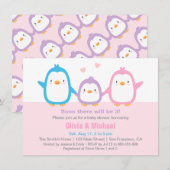 Cute Family Penguin Baby Shower-uitvindingen Kaart (Voorkant / Achterkant)