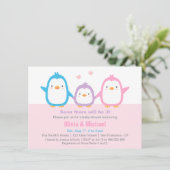 Cute Family Penguin Baby Shower-uitvindingen Kaart (Staand voorkant)