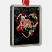 Cute Family Pet Name and Date Christmas Metalen Ornament (Rechts)