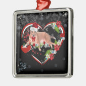 Cute Family Pet Name and Date Christmas Metalen Ornament (Links)