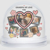 Cute Family Retro Heart Flowers Smile Groovy Photo Sneeuwbol