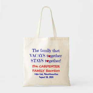 Cute Family Reunion Tassen, Red White en Blue Tote Bag